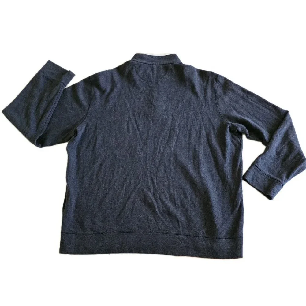 Polo Ralph Lauren Polo Sweater Mens XL Gray LS 1/4 Zip Mock Neck Classic Preppy - Picture 2 of 16